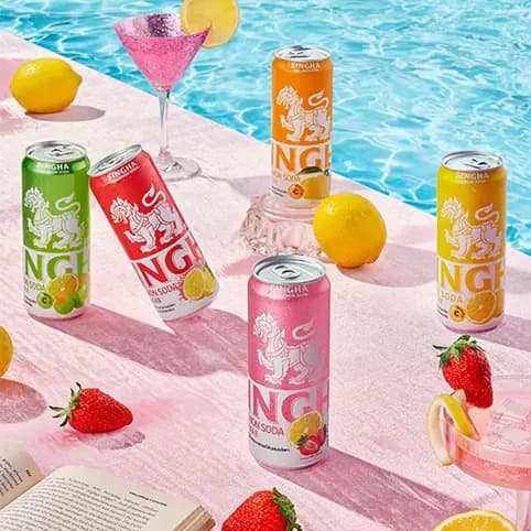 Singha Pink Lemon Soda — 3/4