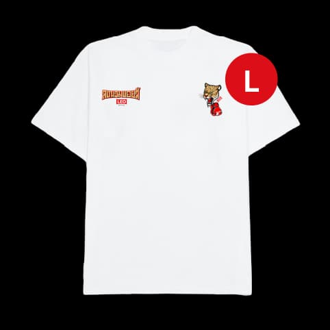 เสื้อยืด ลีโอ X ลงนวมบอยส์ บ็อกซิ่ง ลีโอพาร์ด (สีขาว) (ไซส์ L)