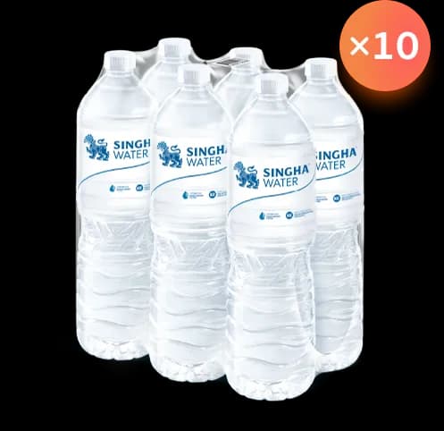 น้ำดื่มสิงห์ (1.5 ล. X 6 ขวด) จำนวน 10 แพ็ค