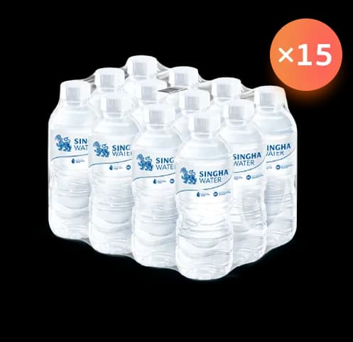น้ำดื่มสิงห์ (330 มล. X 12 ขวด) จำนวน 15 แพ็ค