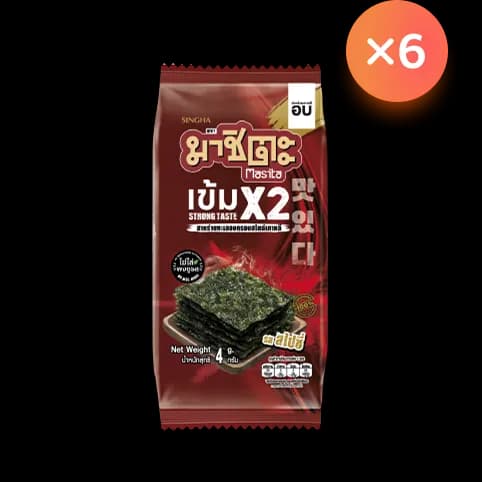 Masita Korean Style Roasted Seaweed Spicy flavour Strong taste x2 (4 g. × 6 Sachets) — 2/2