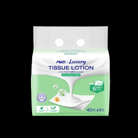 Mild Luxury Nourish Soft Tissue Lotion 6 ply 40's Travel Pack (Total 4 Pcs.)