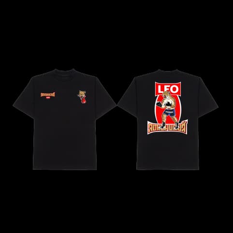 LEO X LNB BOXING LEOPARD T-SHIRT (BLACK) (Size L) — 3/4