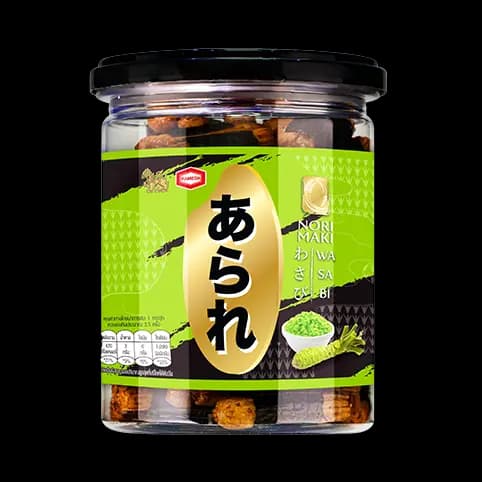 Norimaki (Rice Cracker with Seaweed) Wasabi Flavour (Arare Brand)