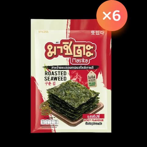 Masita Roasted Seaweed Spicy Flavor (12 g. x 6 pc.)